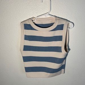 Zara Top Blue and Cream Stripes | size: S | worn once before